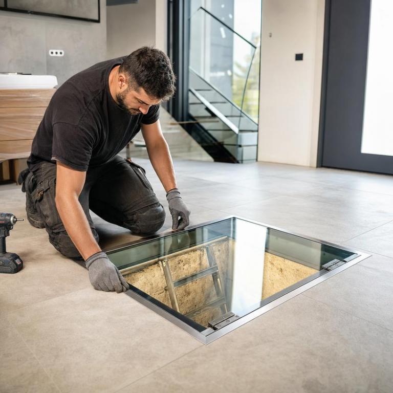Le verre et l'inox rendent une trappe de cave résistante et élégante.